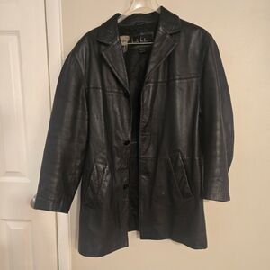 Nicole Miller Men's Black Leather Jacket